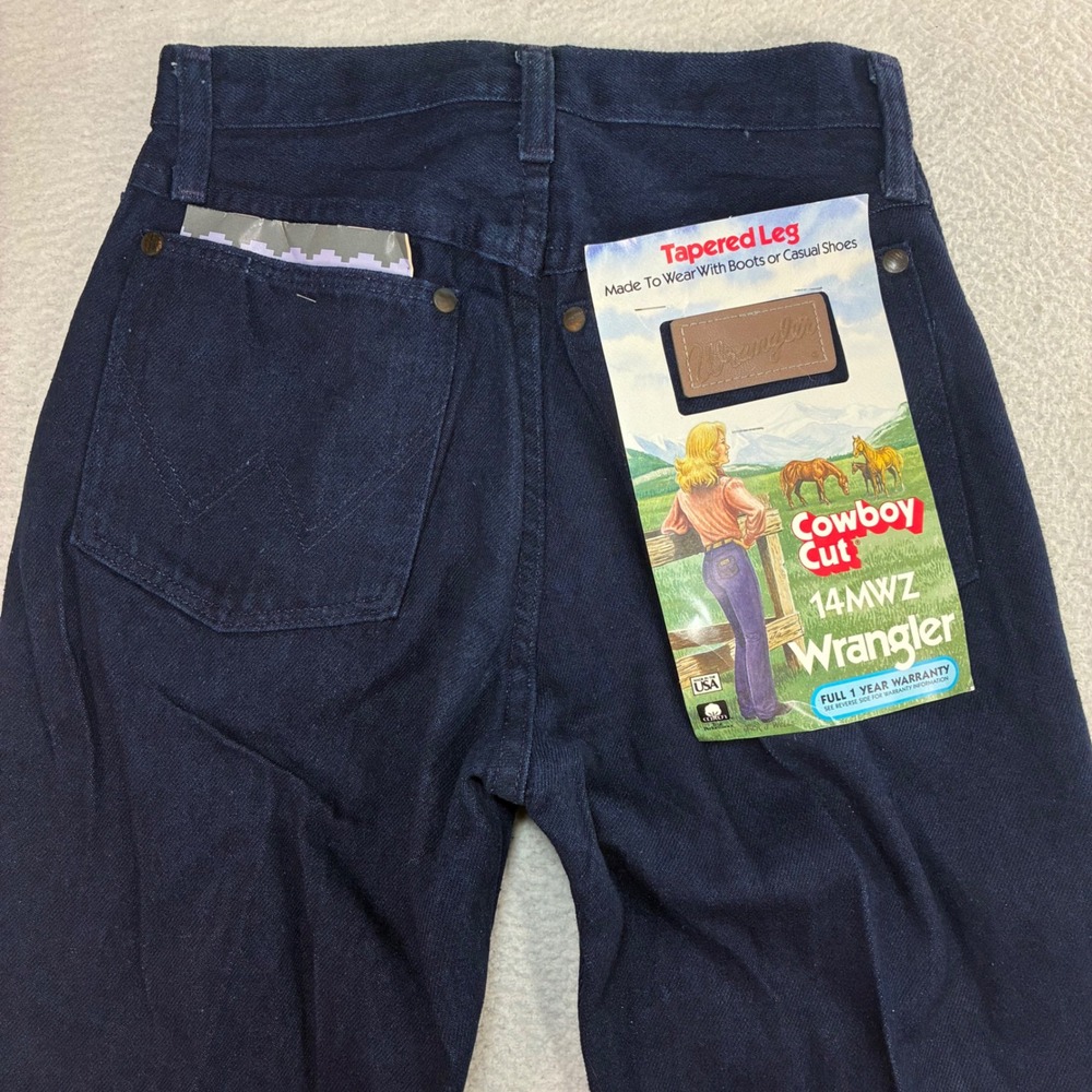 Vintage Wrangler Cowboy Cut 14MWZ Tapered Jean Women 3x32 Blue High Rise USA NWT